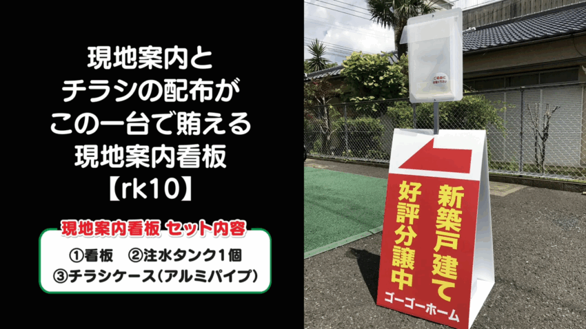 チラシケース付き現地案内看板設置方法_セット内容